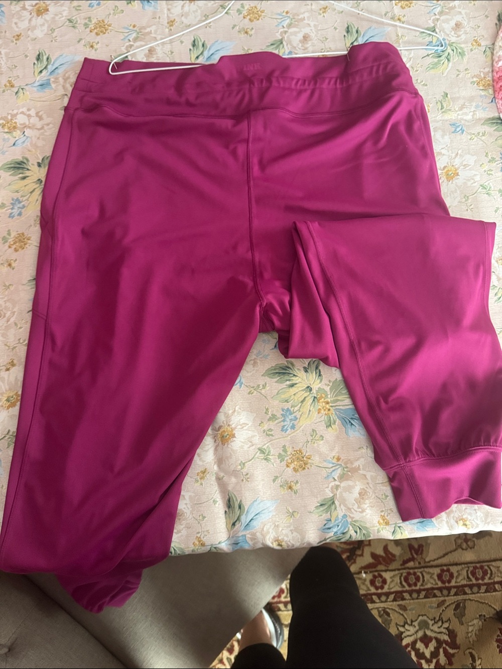 PINK Victoria's Secret Bright Fuchsia Drawstring Track Joggers - Picture 2 of 3